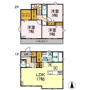 神奈川県厚木市上落合【一戸建】の間取り