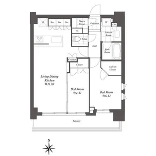 東京都港区白金1【マンション】の間取り