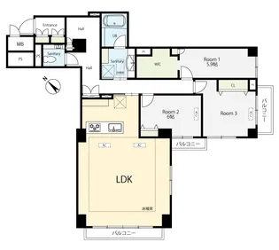 アルカサル目黒花房山【4階】の間取り