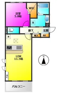 福岡県福岡市南区野間1【アパート】の間取り