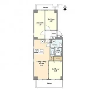 東京都足立区竹の塚6【マンション】の間取り