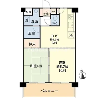 ナコセフォンテーヌ【2階】の間取り