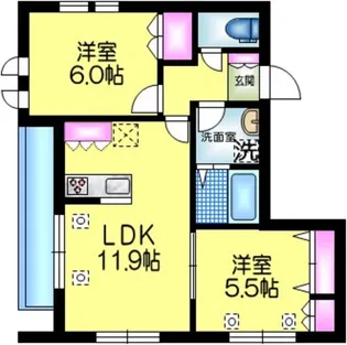 東京都江戸川区北篠崎2【マンション】の間取り