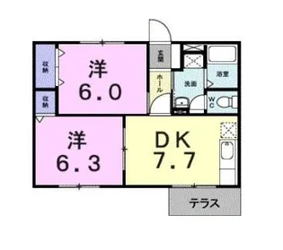 シャルマン牛渕A【1階】の間取り