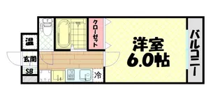 シングルウエスト【6階】の間取り