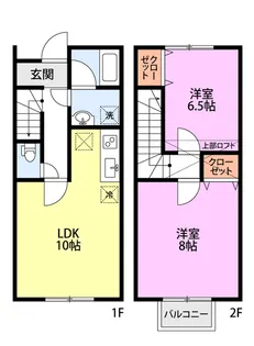 シャレー富塚町C【1階】の間取り