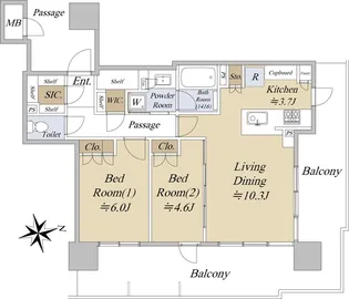 ザ・ファインタワー名古屋今池【11階】の間取り