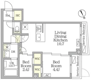 アジールコート後楽園【1階】の間取り