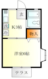 幡仲ハイツ【1階】の間取り