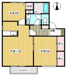 シェル青柳A【1階】の間取り