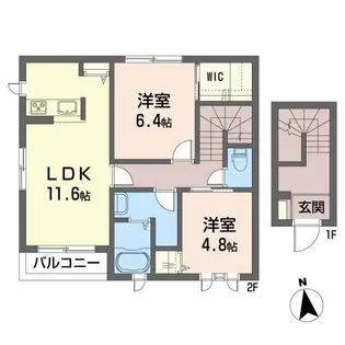 ベルカント【2階】の間取り