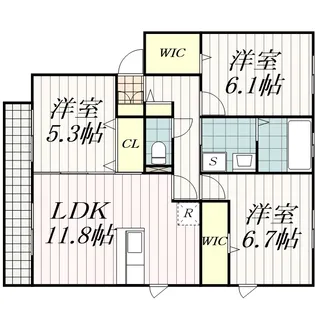 PARK HILLS MIYAKO D棟【1階】の間取り