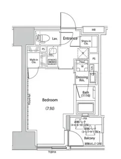 ザ・パークハビオ人形町レジデンス【6階】の間取り