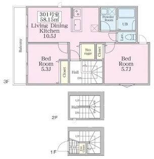 リュエル【3階】の間取り
