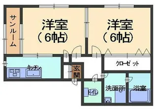 サンライズ・しじま【1階】の間取り