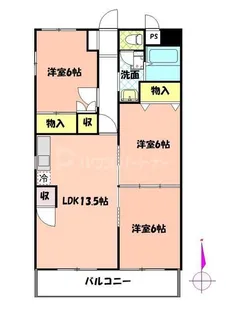 ドゥエルあじさい【1階】の間取り