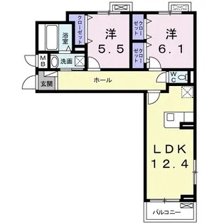 コーポロイヤル【2階】の間取り