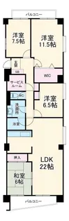 ヴィラ園生【3階】の間取り