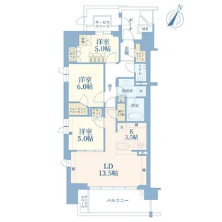 ジオ桜新町クラッシィ【9階】の間取り