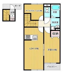 クレアージュ小中野B【2階】の間取り