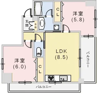 GROOVE神戸レジデンス【2階】の間取り