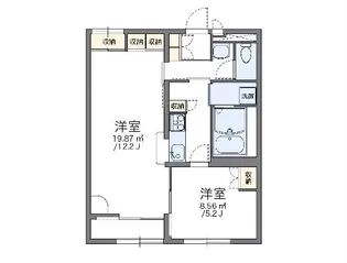 レオパレスアンジェ【2階】の間取り