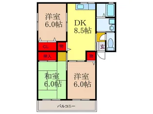 クレアトゥール新堂【1階】の間取り