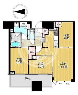 シティタワー大阪本町【26階】の間取り