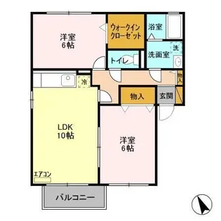 ベルデュールすず樹 B【2階】の間取り