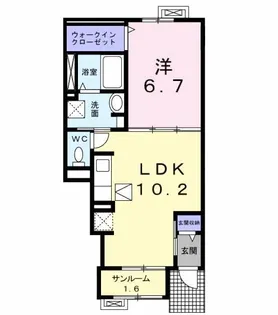 シャン・ド・フルールM II【1階】の間取り