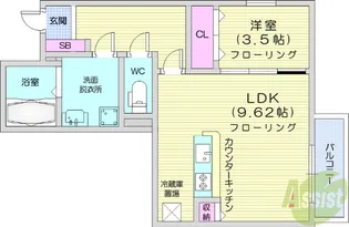 サニープレイス八乙女【1階】の間取り