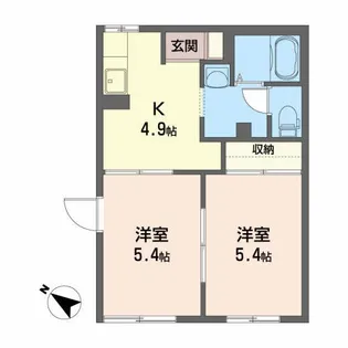 ディアス・エム A【1階】の間取り