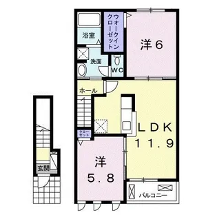 シャン・ノールXVI【2階】の間取り