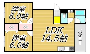 コーポ潮江【5階】の間取り