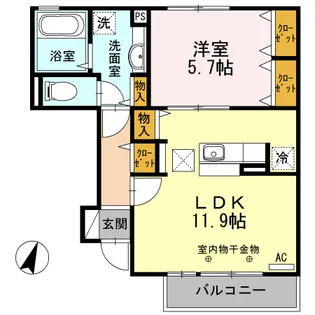 グレイシア【1階】の間取り
