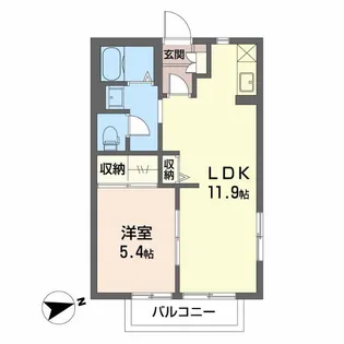 リバティ駿河台A【2階】の間取り