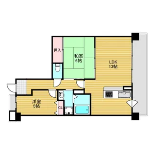 ソシエ北大阪壱期棟【14階】の間取り