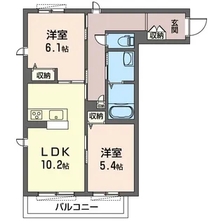 ラシュエットB【2階】の間取り