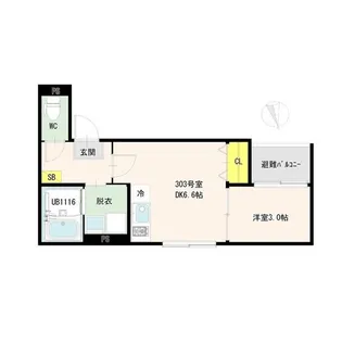 ハーモニーテラス古城【3階】の間取り