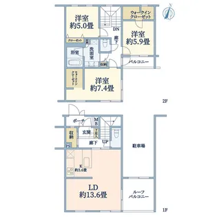 ルジェンテ・リベル宮崎台【1階】の間取り