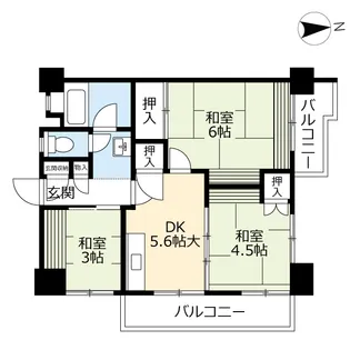 UR金田一丁目【5階】の間取り
