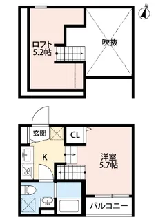 フルーリール那珂【1階】の間取り