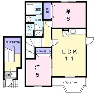 ソレアードII【2階】の間取り