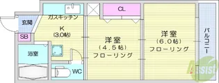 イーグルハイツ錦町【2階】の間取り