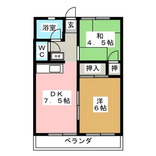 ヴィラ若宮 A棟【1階】の間取り