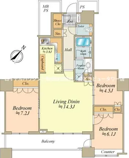 THE TOKYO TOWERS MIDTOWER【50階】の間取り