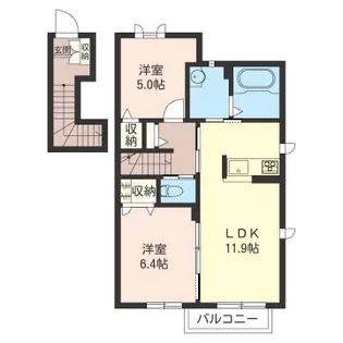 シャーメゾン扇II番館【2階】の間取り
