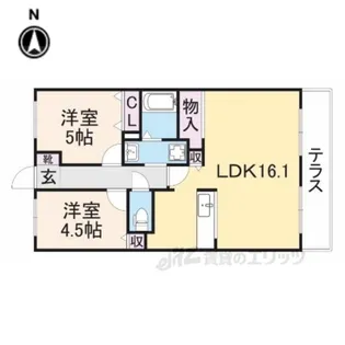 グレースコート香里園【3階】の間取り