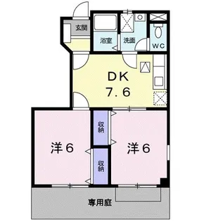 サンライトヒルB【1階】の間取り