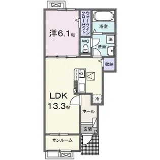 コンフォート小林B【1階】の間取り